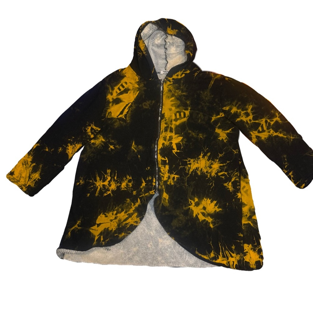 Zeagoo Tie Dye Zip Up Hooded High-Low Jacket size XL